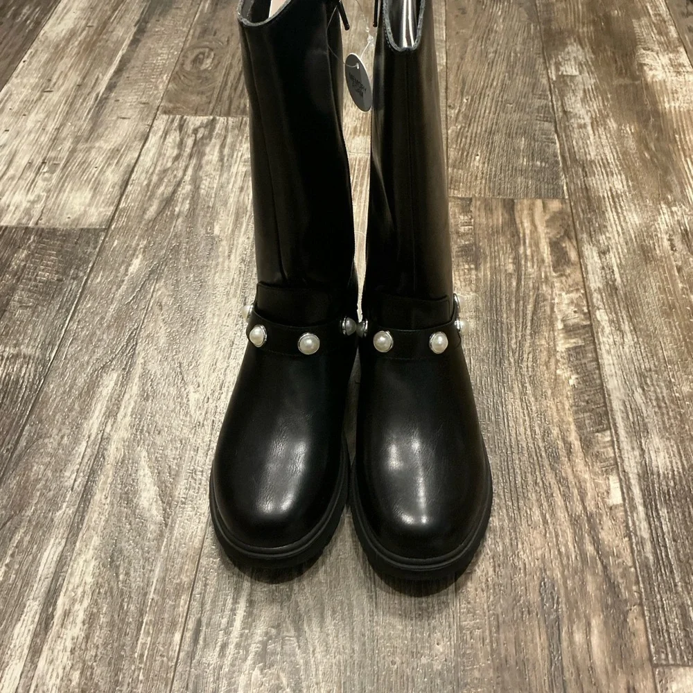 Sonoma Girl’s Black Pearl-Accent Boot for Size 4